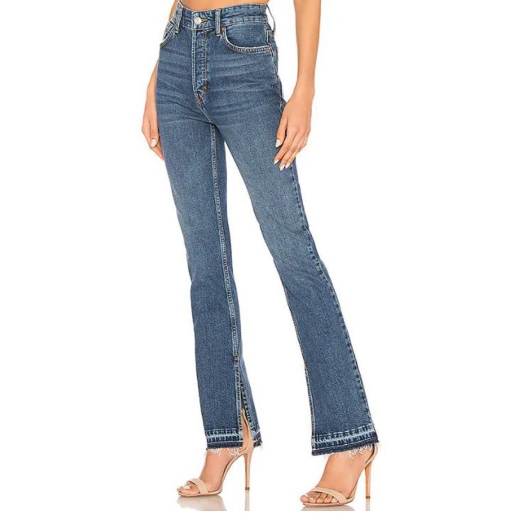 Free People split boot cut blue jeans size 26